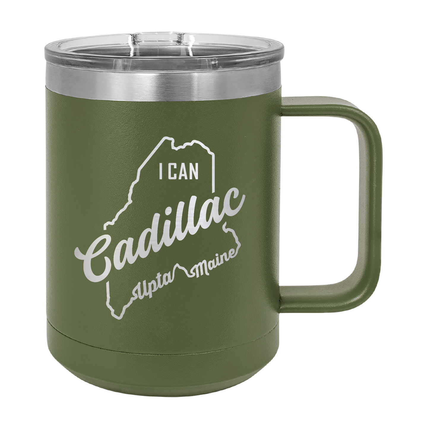 Polar Camel Travel Coffee Mug: Cadillac