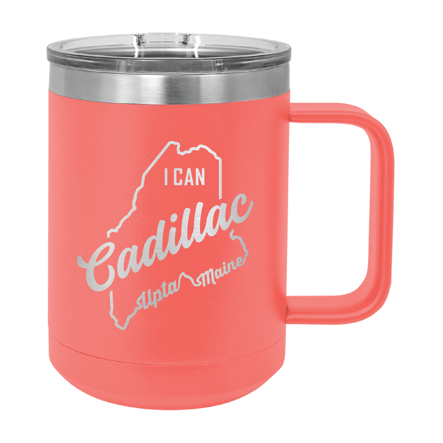 Polar Camel Travel Coffee Mug: Cadillac