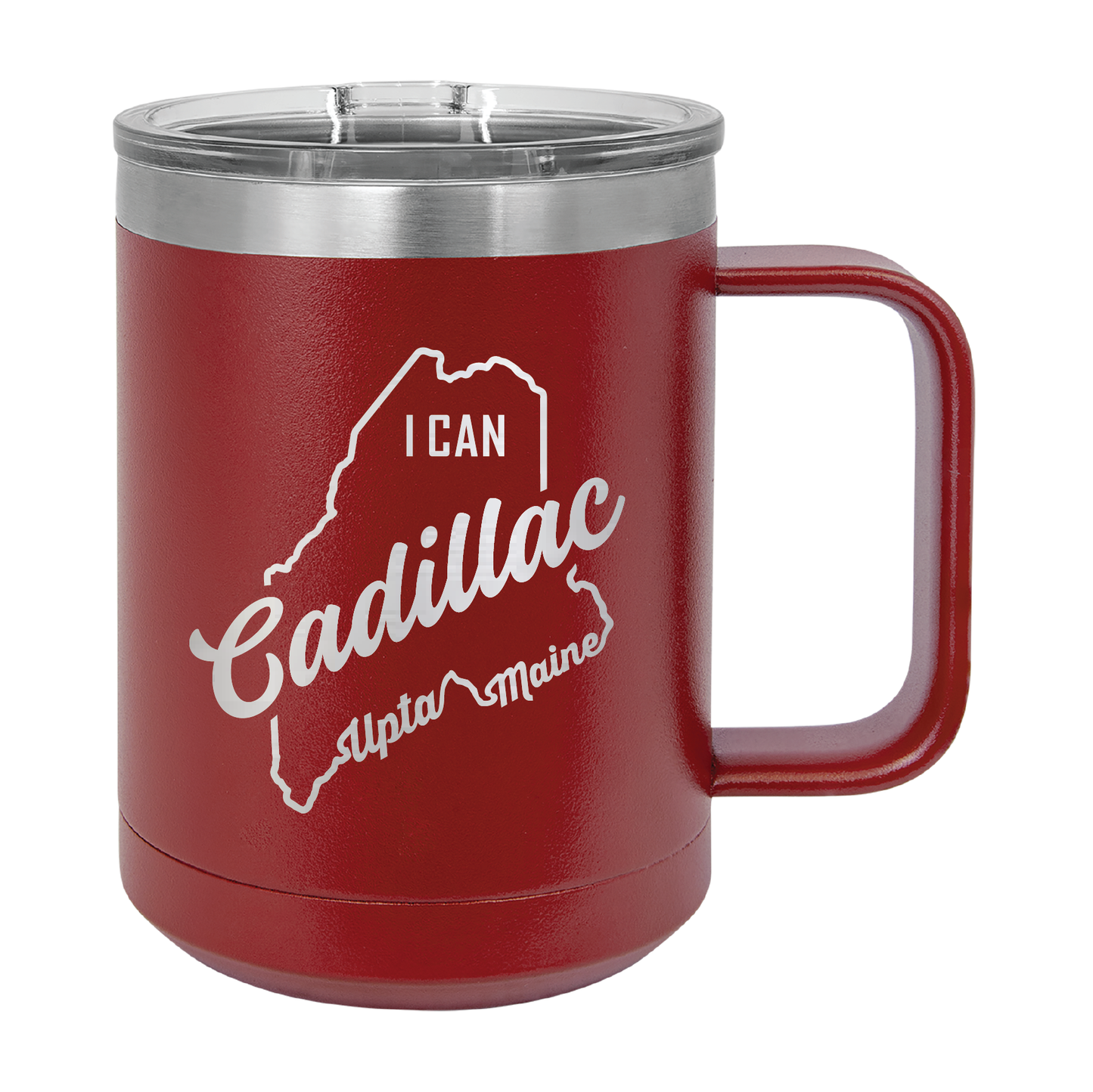 Polar Camel Travel Coffee Mug: Cadillac