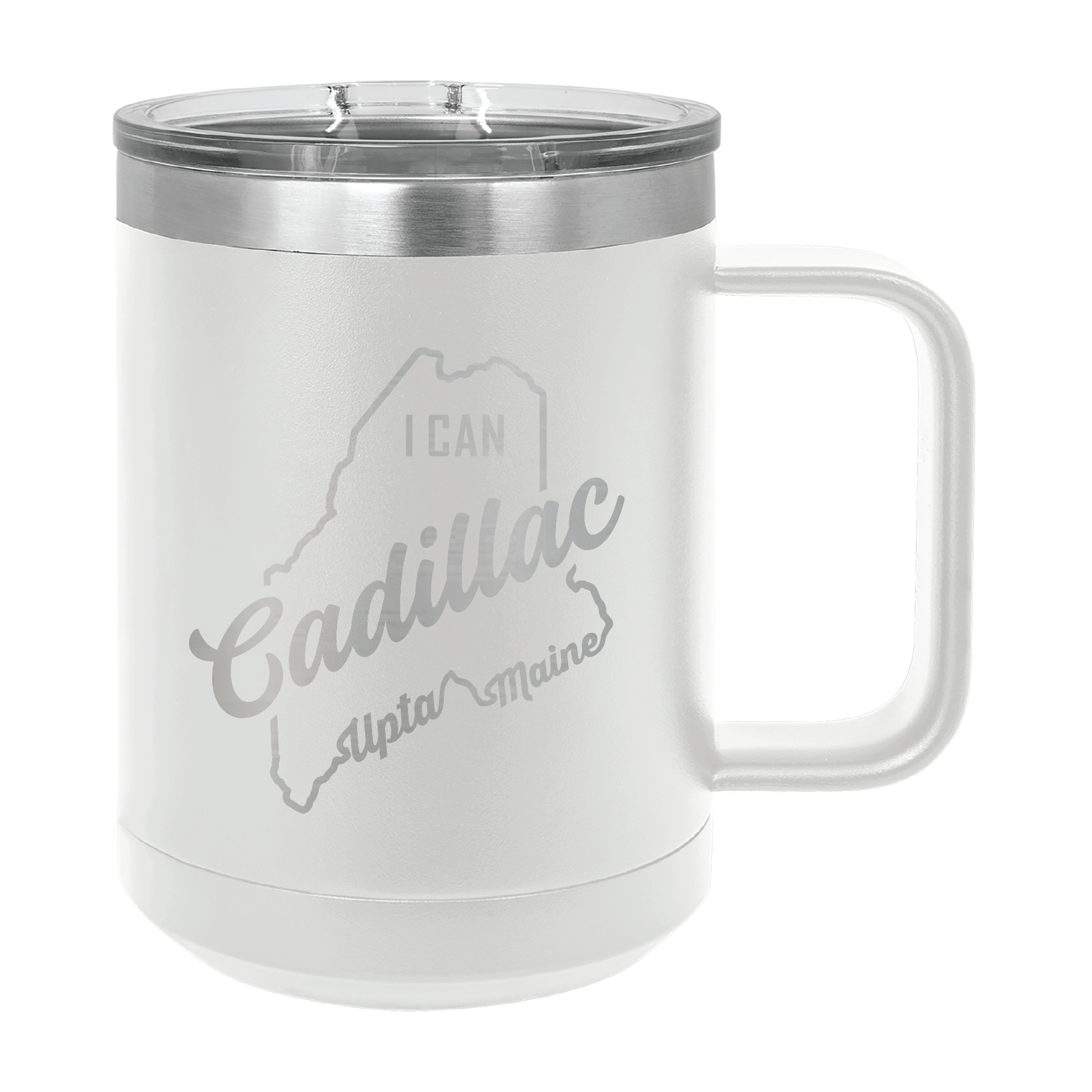 Polar Camel Travel Coffee Mug: Cadillac