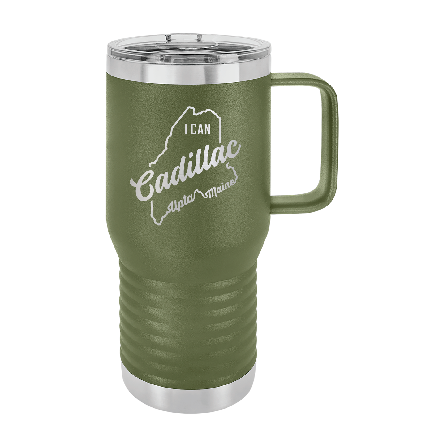 Polar Camel Travel Coffee Mug: Cadillac