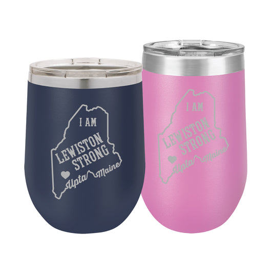 Polar Camel Stemless Wine Tumbler: I Am Lewiston Strong