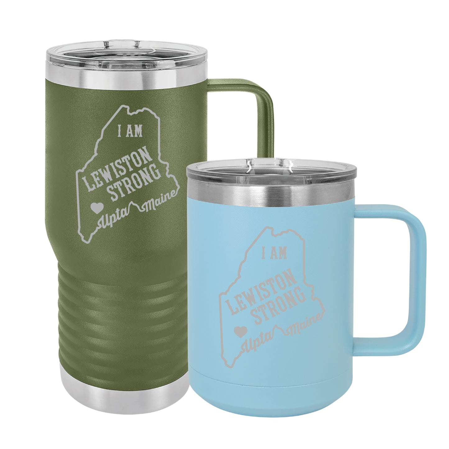 Polar Camel Travel Coffee Mug: I Am Lewiston Strong