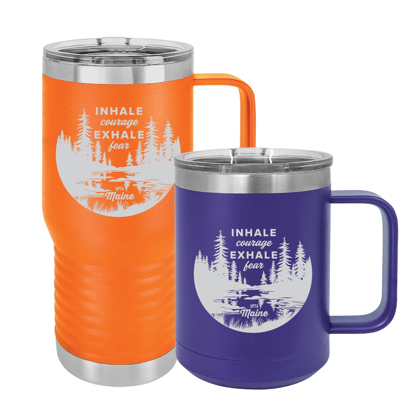 Polar Camel Travel Coffee Mug: Inhale Courage, Exhale Fear