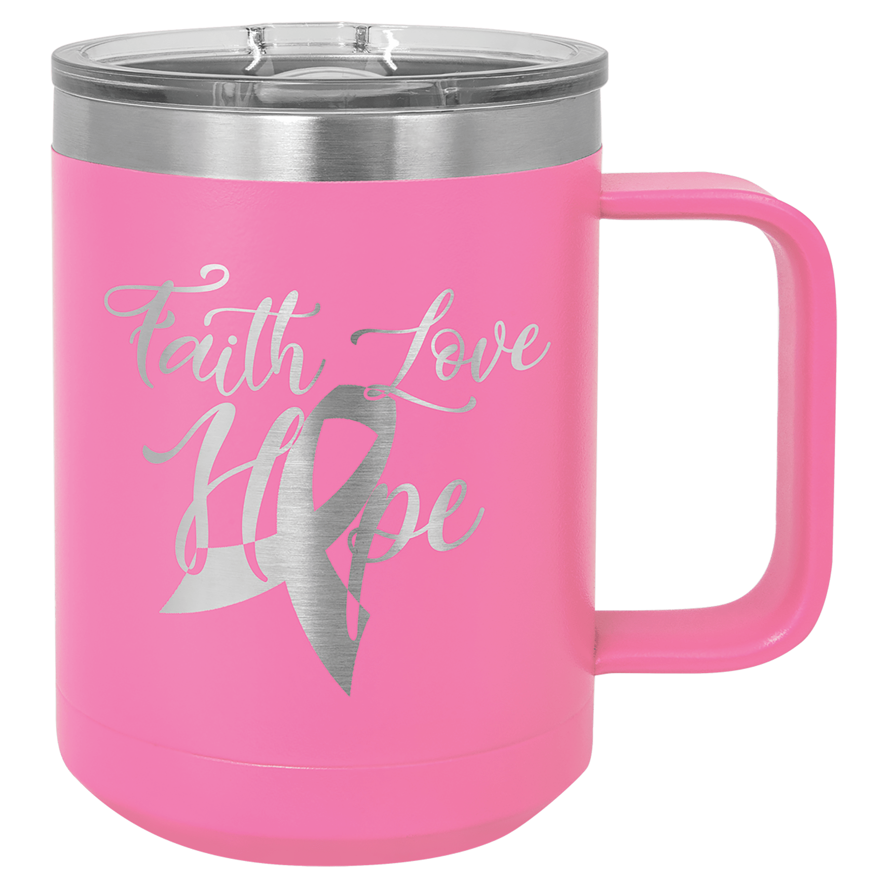 Pink Polar Camel 15 oz. Coffee Mug with Clear Slider Lid