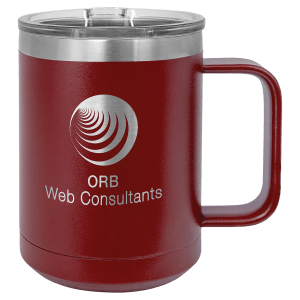 Maroon Polar Camel 15 oz. Coffee Mug with Clear Slider Lid