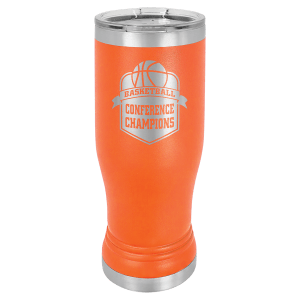 Orange Polar Camel 14 oz. Pilsner with Clear Lid