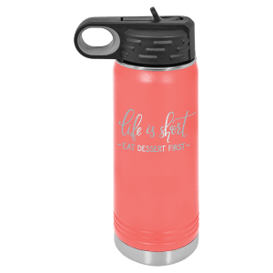 Coral 20 oz. Polar Camel Powder Coated Water Bottle